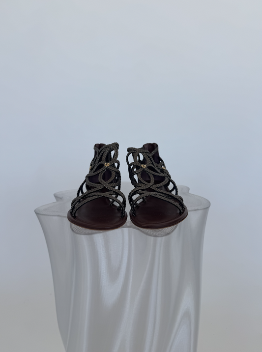 Louis Vuitton Leather Gladiator Sandals - Full Set