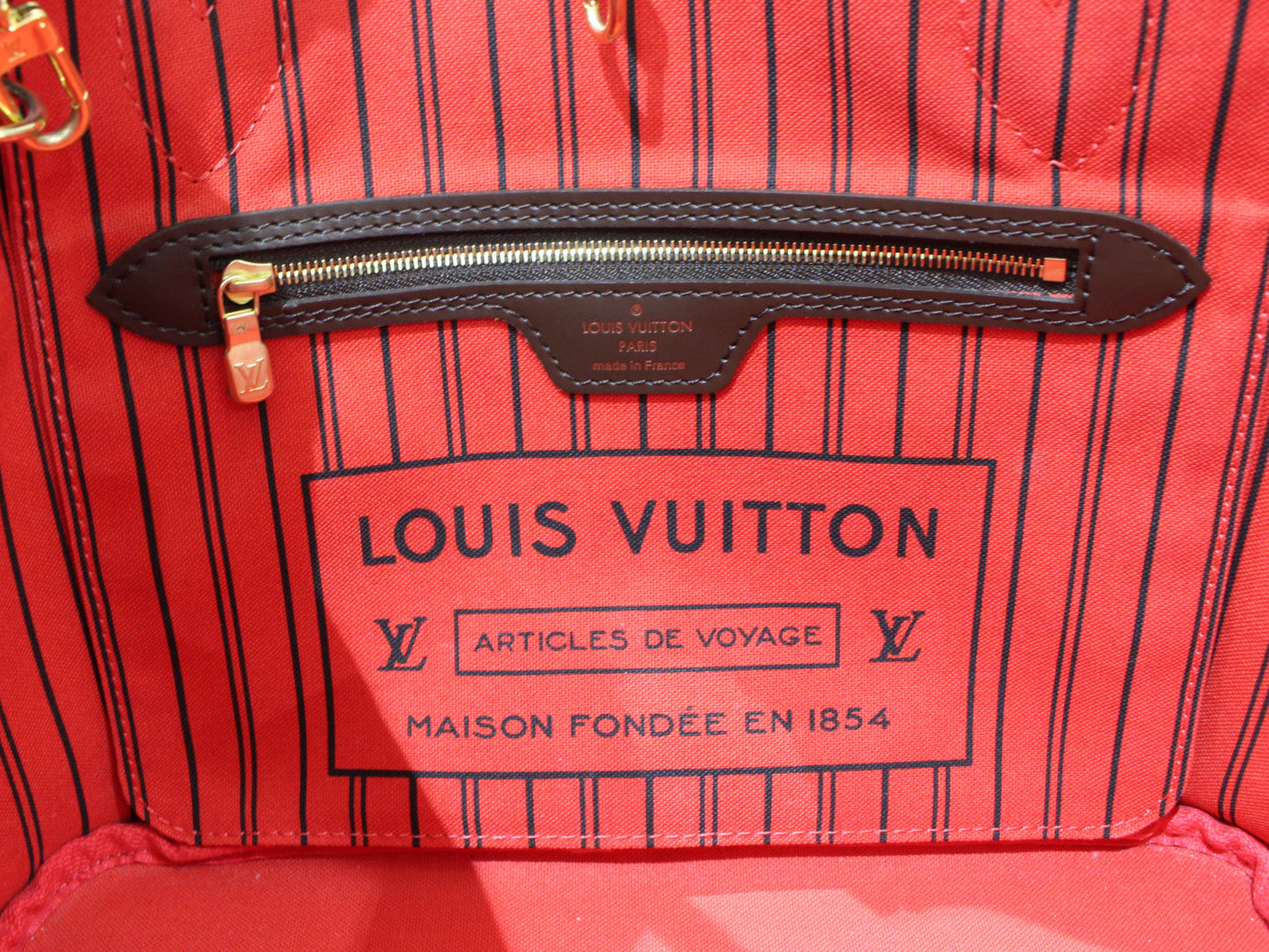 Louis Vuitton Neverfull PM Tote Bag Pouch Damier Ebene Brown