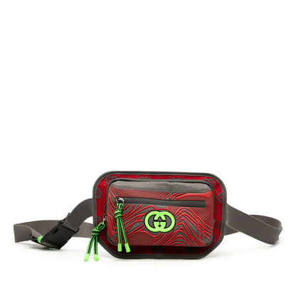 Gucci GG Nylon Nylon Rubber Waist Bag
