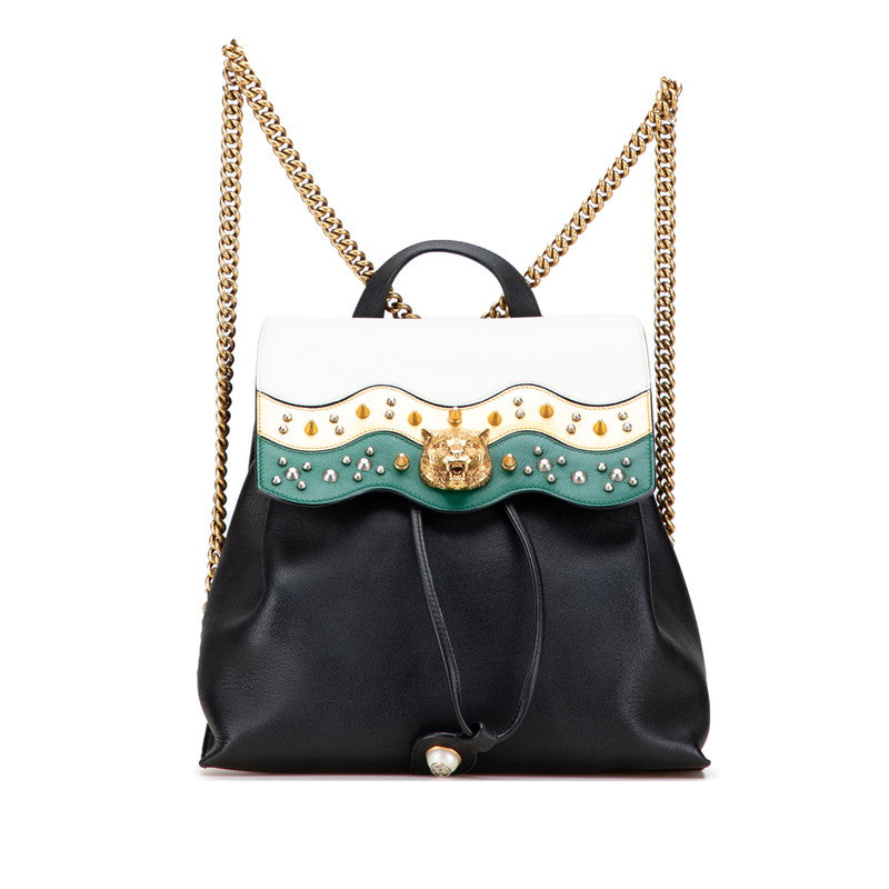 Gucci Animalié Tiger Head Leather Backpack