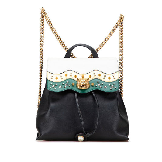 Gucci Animalié Tiger Head Leather Backpack