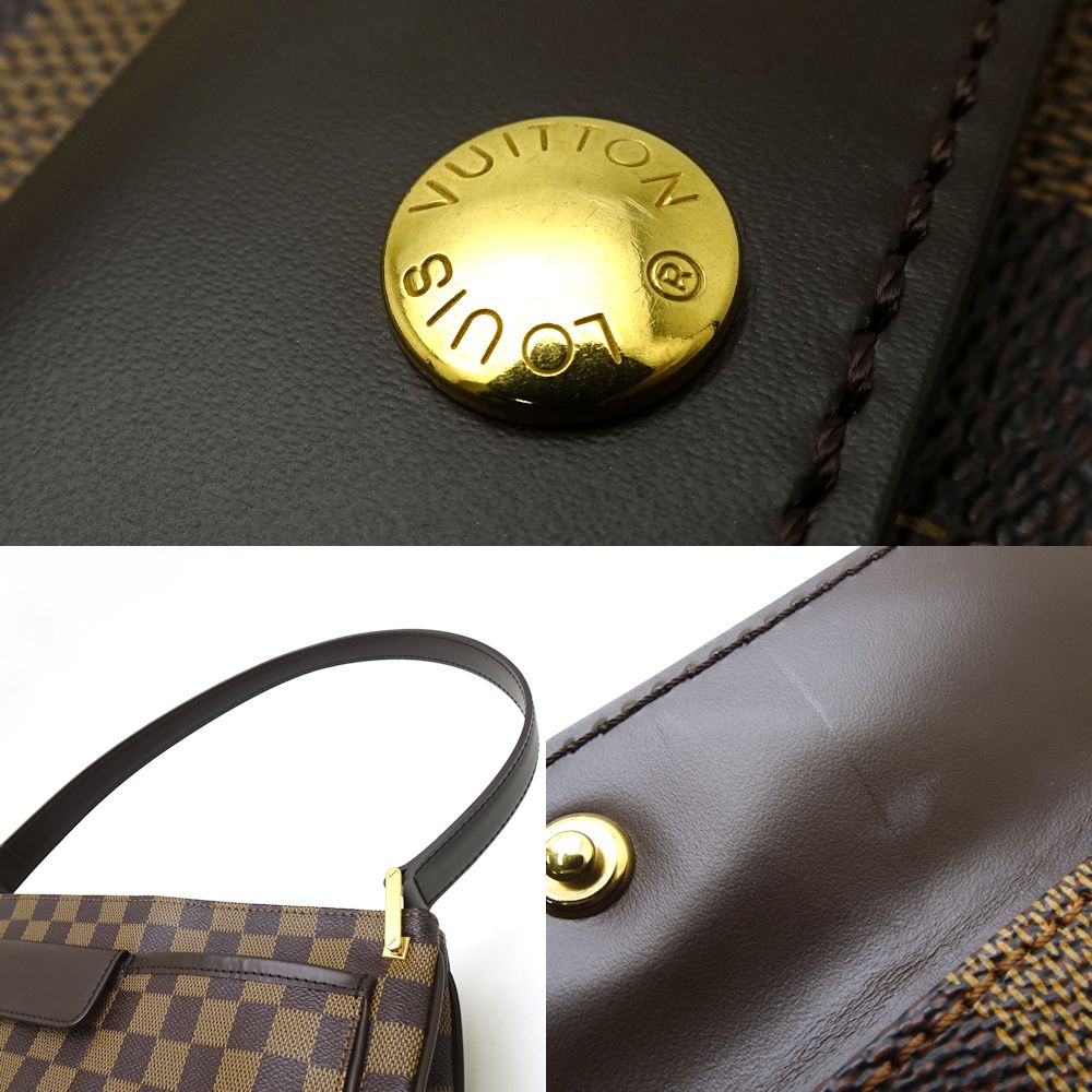 Louis Vuitton Damier Aubagne Ebene Handbag Brown