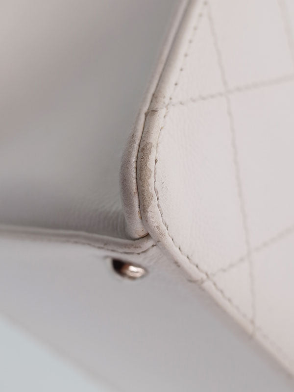 Chanel Matelasse Chain Tote Bag Shoulder Bag White