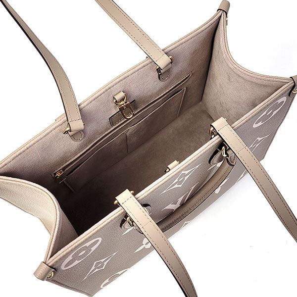 Louis Vuitton On The Go MM Handbag Monogram En Plant Tourtrell Creme