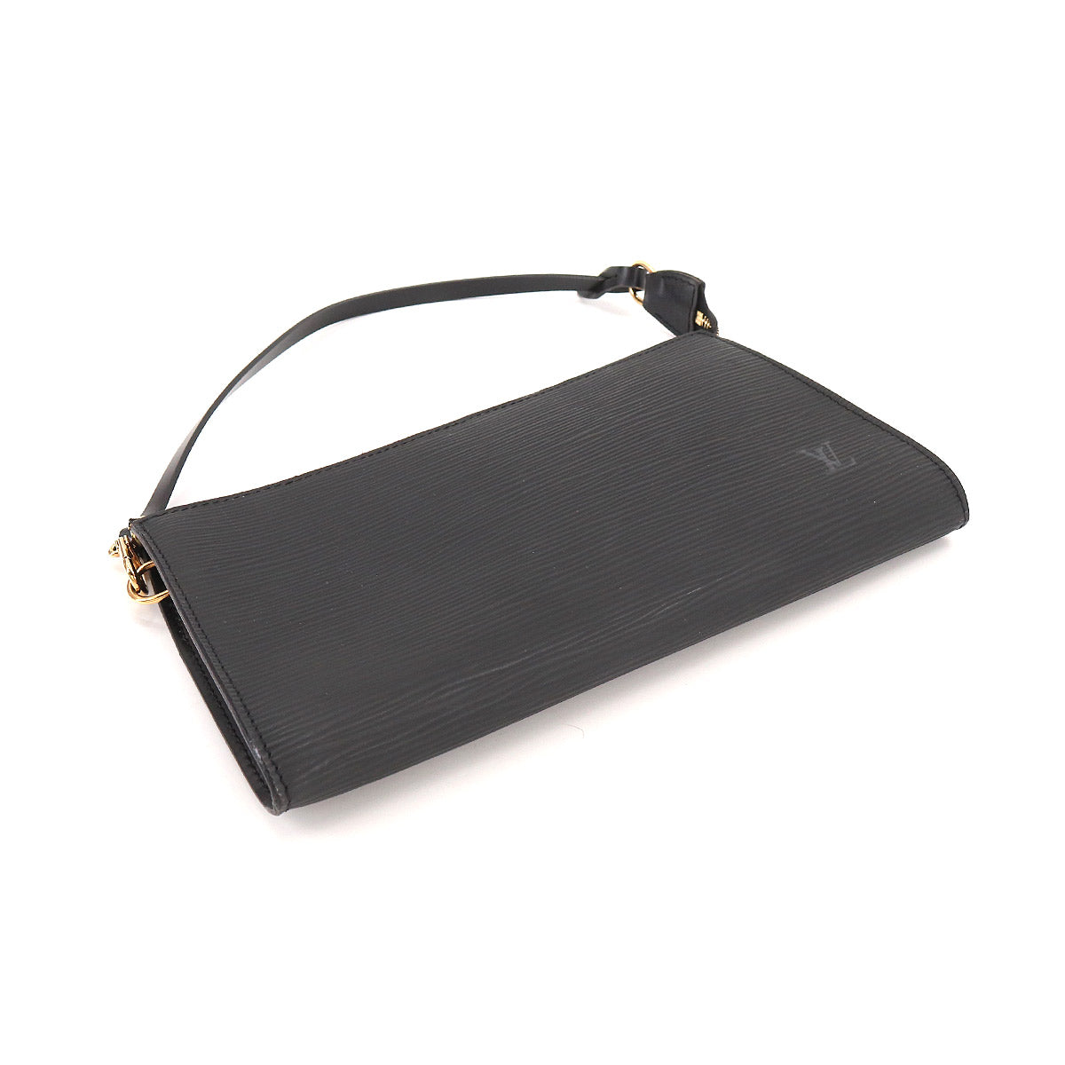 Louis Vuitton Epi Pochette Accessoire Hand Bag Black Gold Hardware