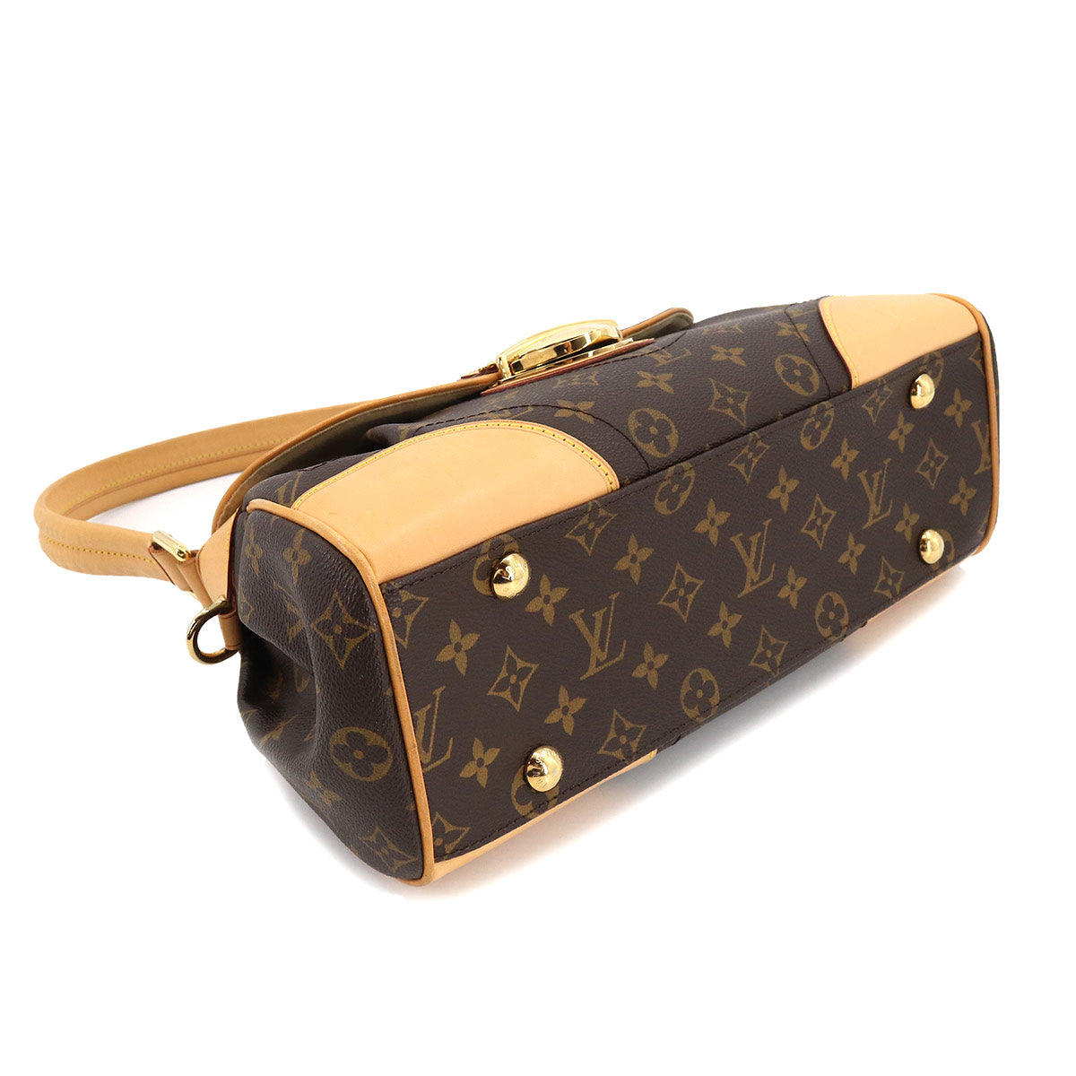 Louis Vuitton Monogram Beverly MM Shoulder Bag Brown Gold Hardware