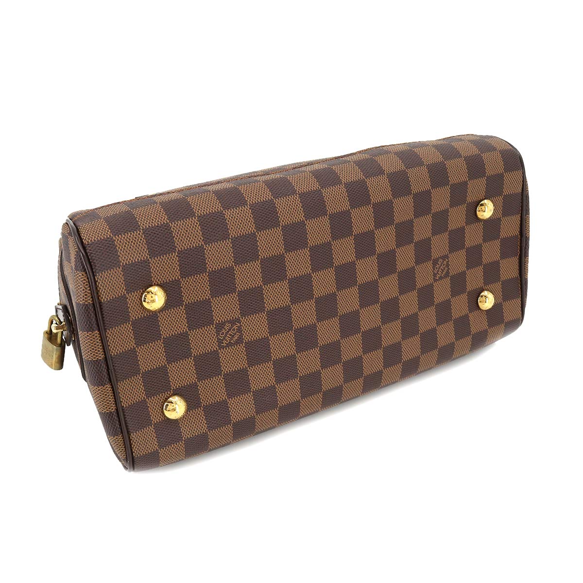Louis Vuitton Damier Duomo Hand Bag Ebene Gold Metal Fittings