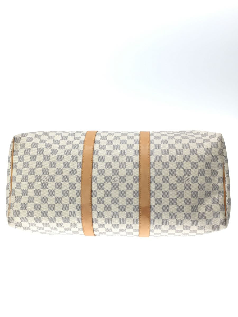 Louis Vuitton Keepall 50 Damier Azur Shoulder Bag White