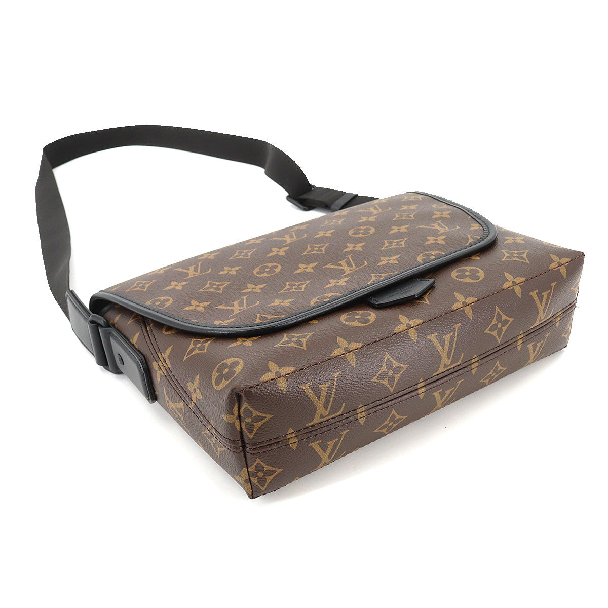 Louis Vuitton Monogram Macassar Magnetic Messenger Shoulder Bag Brown Noir