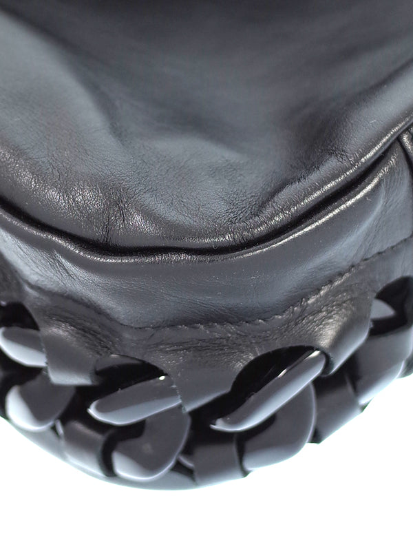 Chanel Coco Mark Plastic Chain Shoulder Bag Black