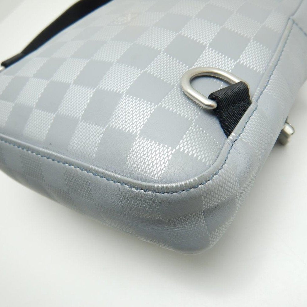 Louis Vuitton Damier Anfini Avenue Sling Bag Silver Gray Body Bag