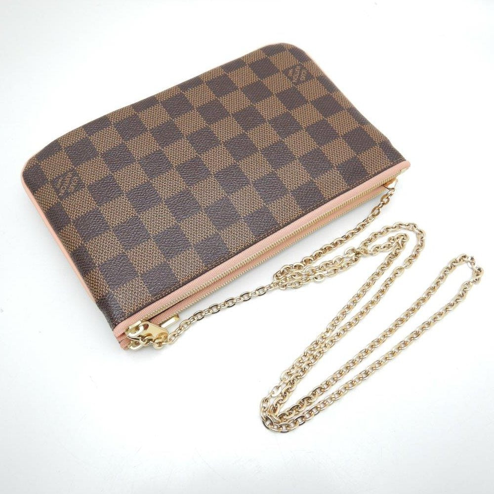 Louis Vuitton Damier Pochette Double Zip Ebene Shoulder Bag Crossbody