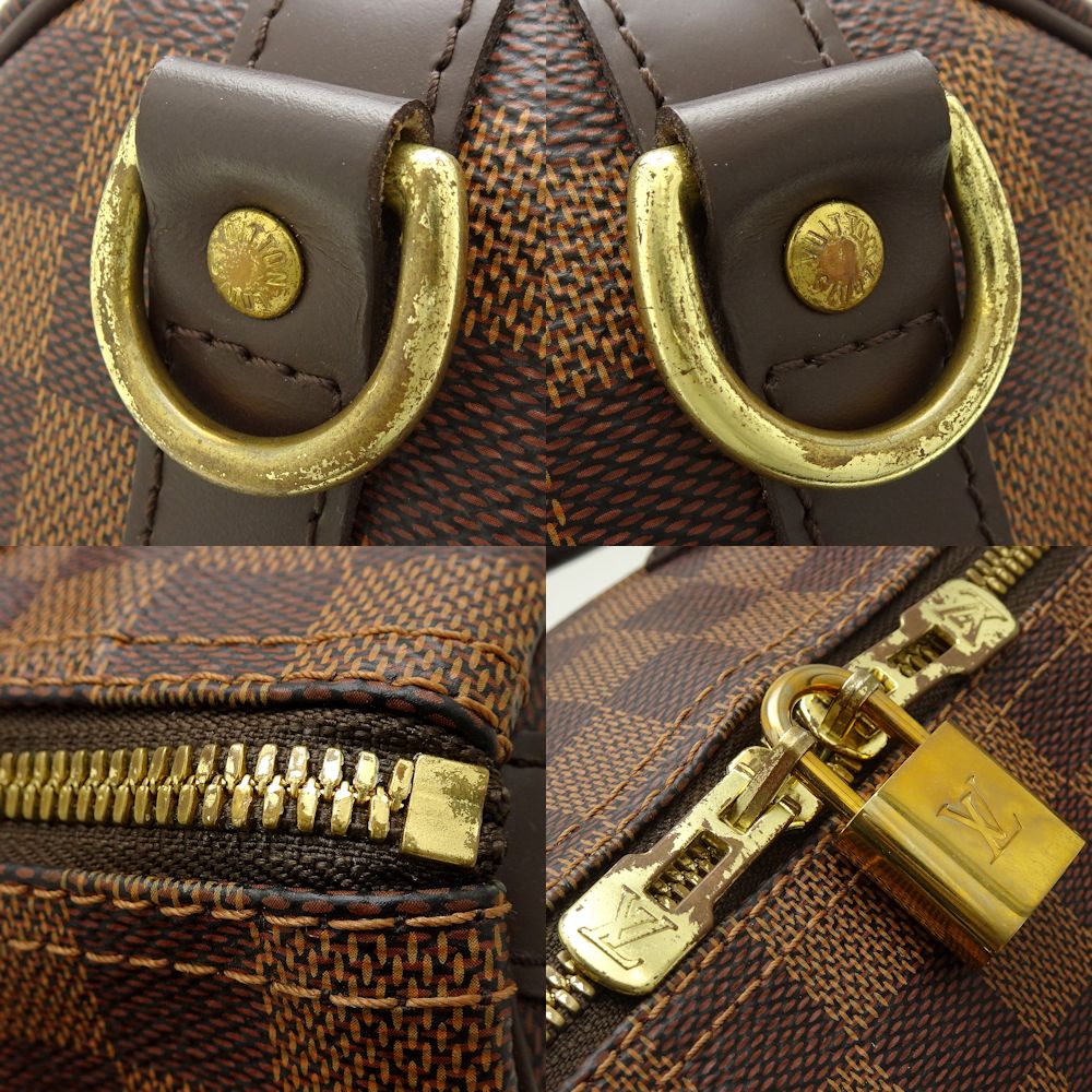 Louis Vuitton Damier Speedy Bandouliere 25 Mini Boston Bag Ebene Brown