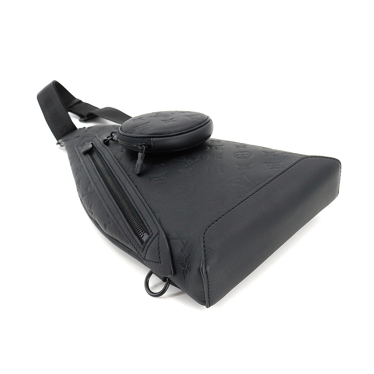 Louis Vuitton Monogram Shadow Duo Sling Bag Body Bag Leather Black
