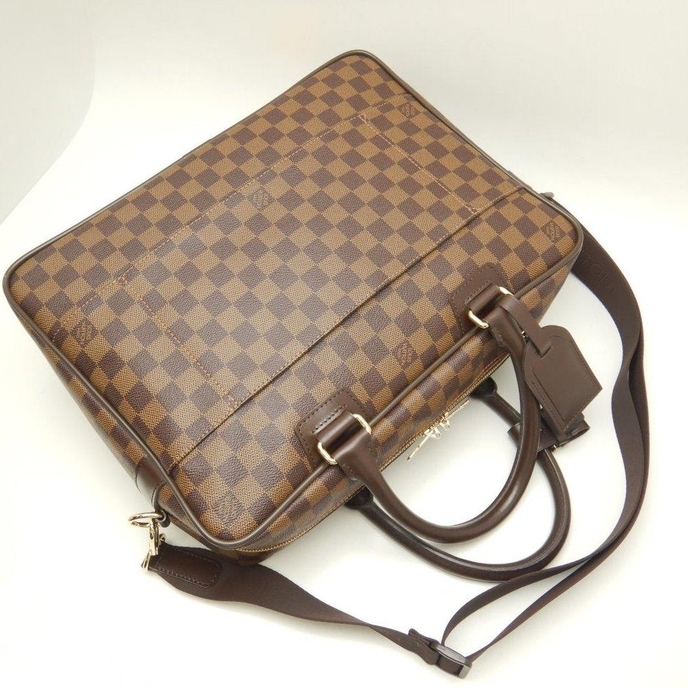 Louis Vuitton Damier Icar Ebene Business Bag 2WAY Brown