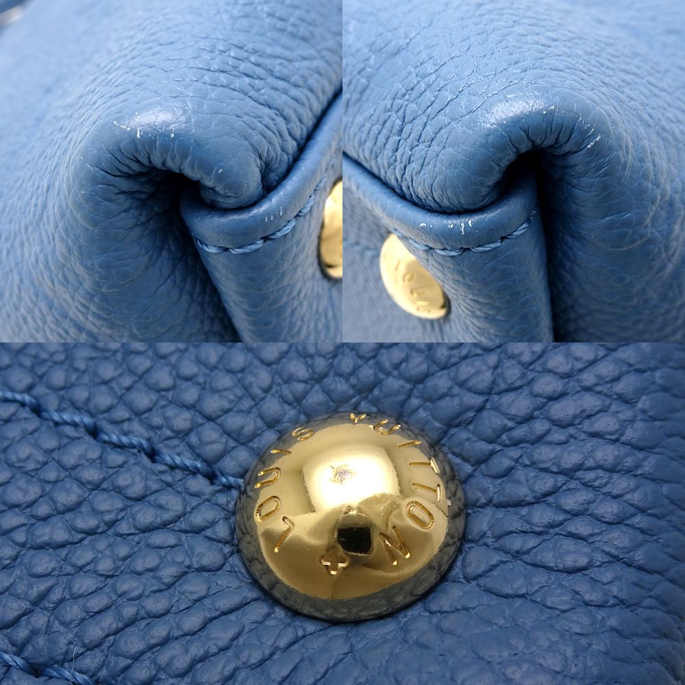Louis Vuitton V Tote BB Shoulder Bag Implant Blue