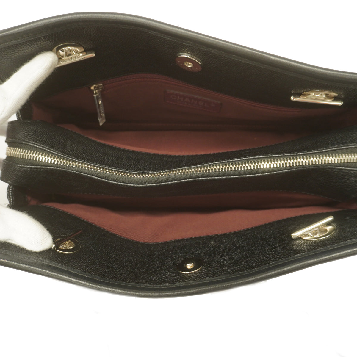 Chanel Shoulder Bag Matelasse Chain Caviar Skin Black