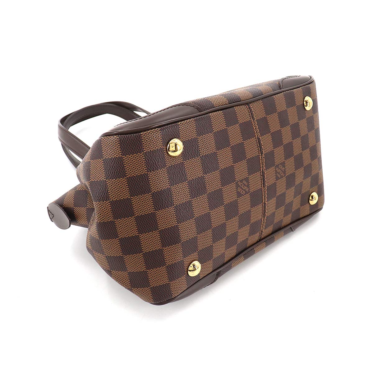 Louis Vuitton Damier Verona PM Hand Bag Ebene Brown Gold Hardware