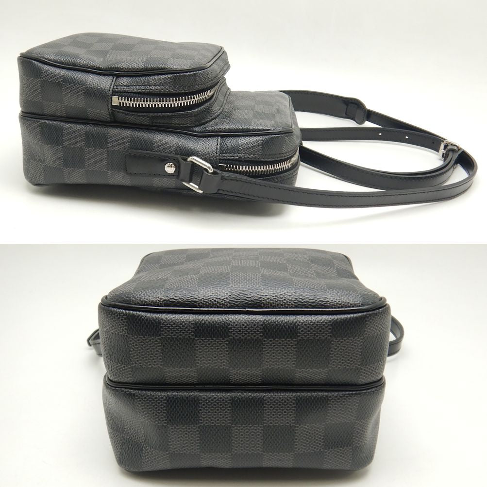 Louis Vuitton Damier Graphite Rem Shoulder Bag Black