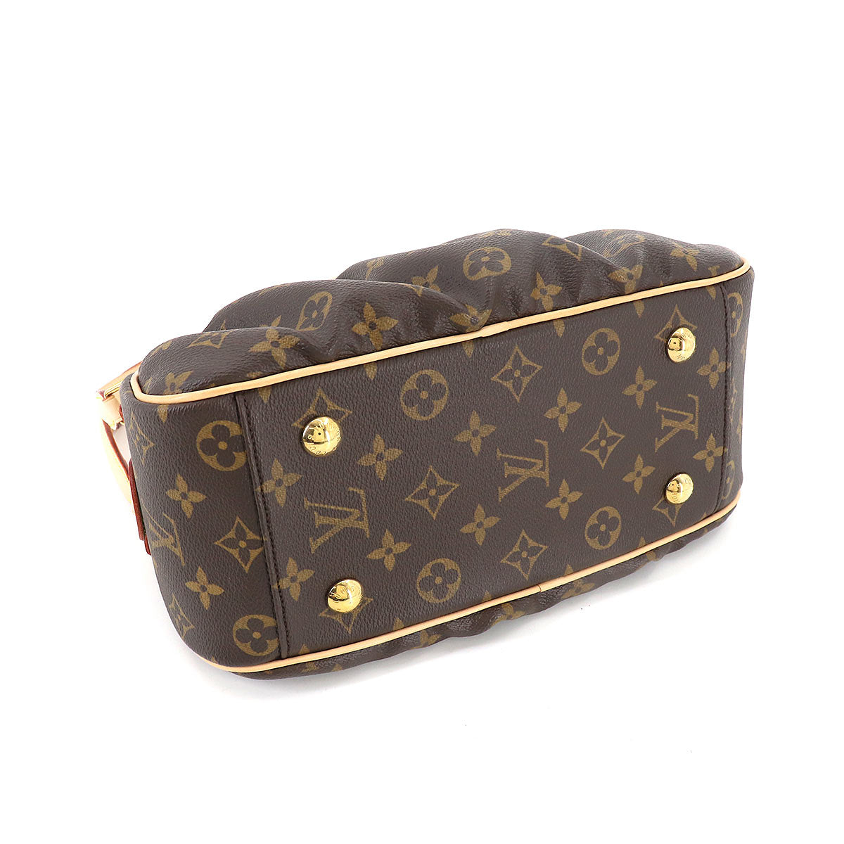 Louis Vuitton Monogram Clara Hand Bag Brown Gold Metal Fittings