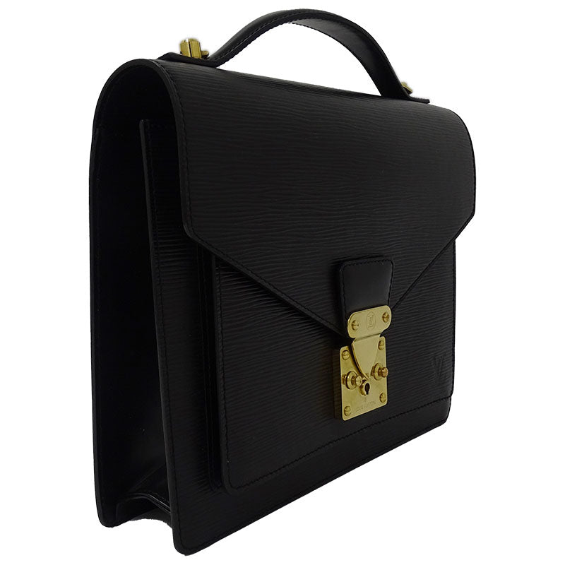 Louis Vuitton Epi Shoulder Bag Monceau Noir Black