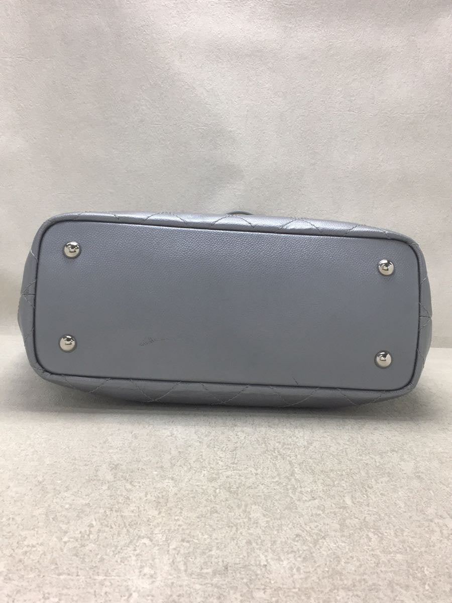 Chanel On The Road Handbag Leather Silver Caviar Skin