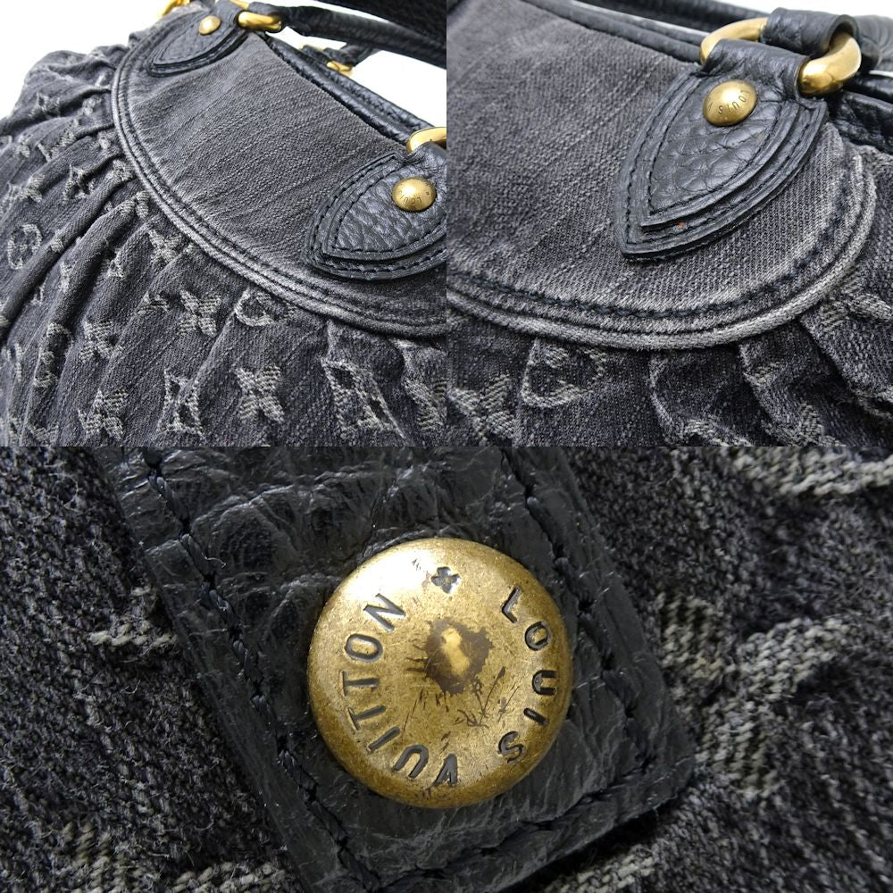 Louis Vuitton Monogram Denim Neo Cabby MM Noir Shoulder Bag Black