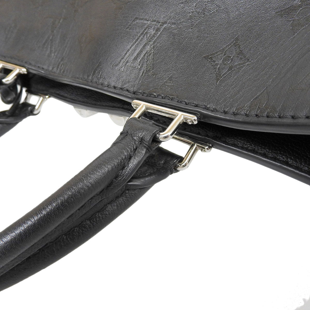 Louis Vuitton Very Zip Tote 2 Way Bag Leather Noir Black Silver Hardware