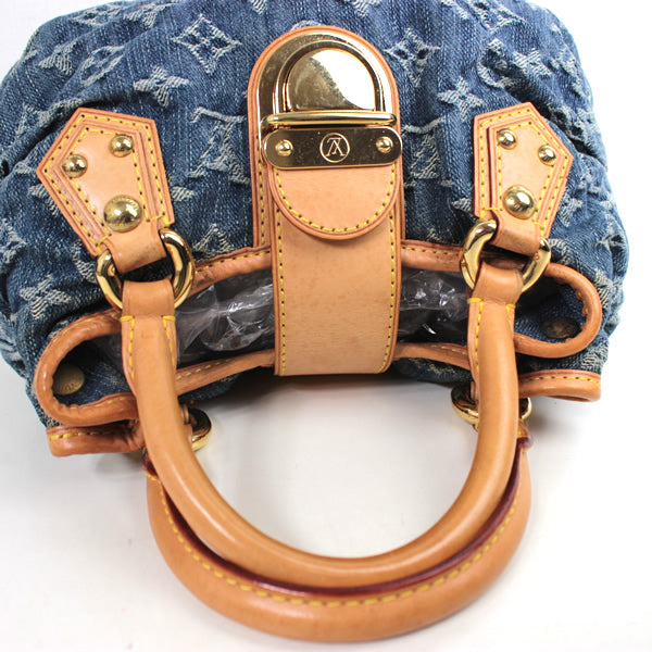 Louis Vuitton Pleaty Handbag Tote Bag Monogram Denim