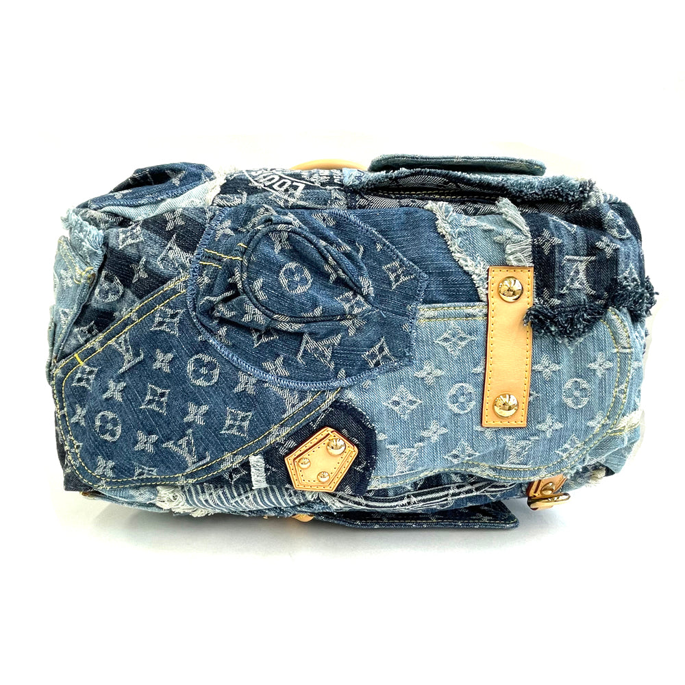 Louis Vuitton Monogram Denim Patchwork Bowery Tote Bag