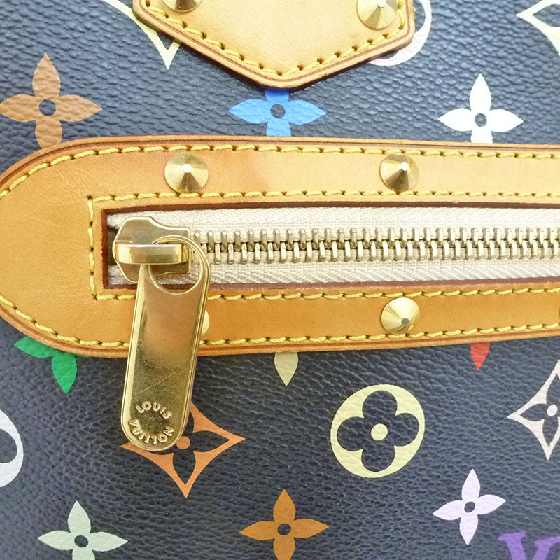 Louis Vuitton Alma Multicolor Noir Black Studs Cute Monogram Handbag