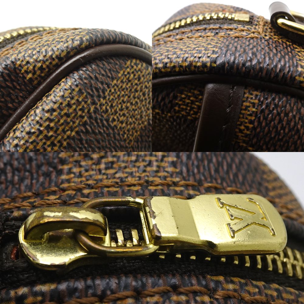 Louis Vuitton Damier Pochette Ipanema Ebene Waist Bag Pouch Brown
