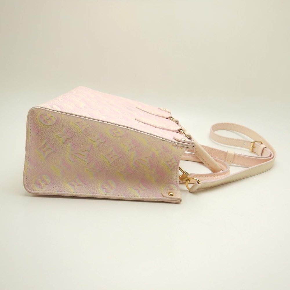 Louis Vuitton On The Go PM Emplant Handbag Light Pink