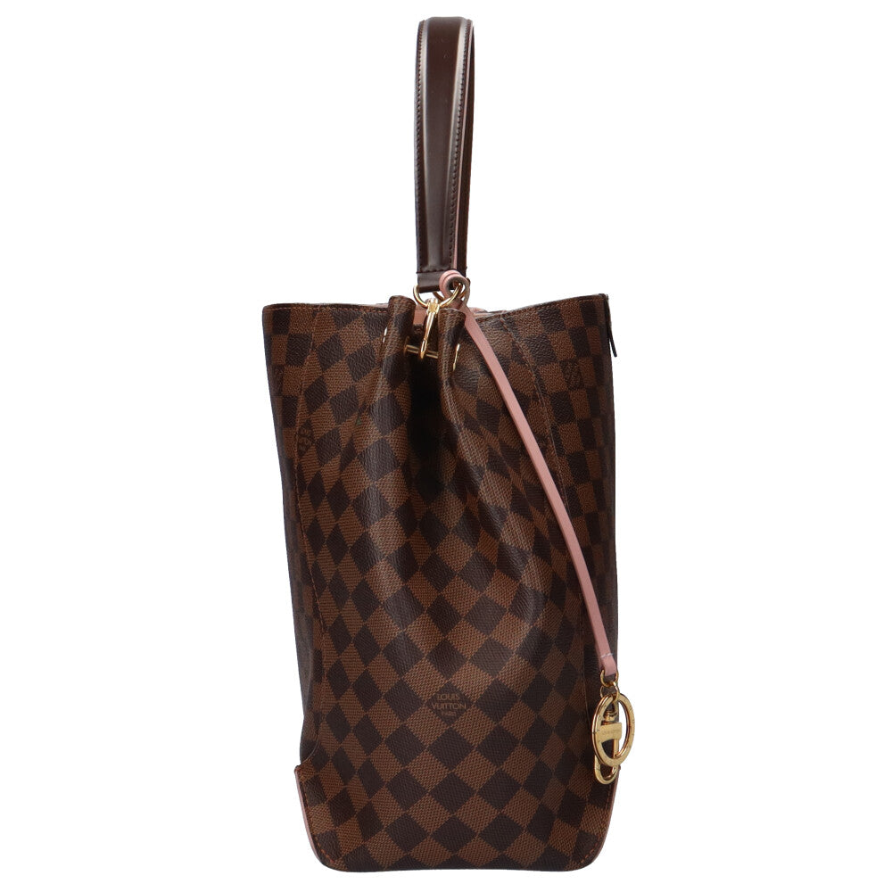 Louis Vuitton Kaiser Hobo Damier Ebene Shoulder Bag Canvas