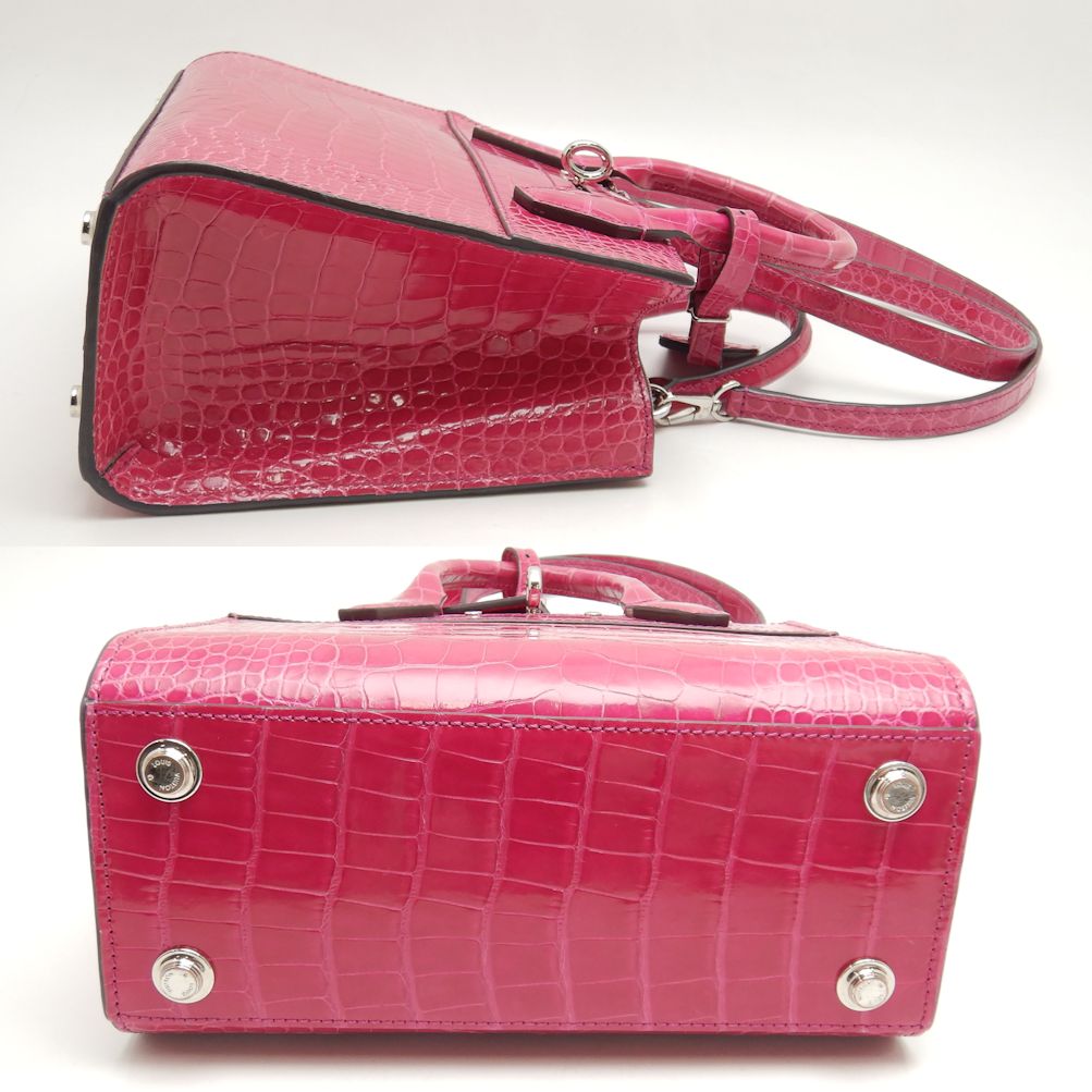 Louis Vuitton Mini Handbag Alligator Rose Fuchsia