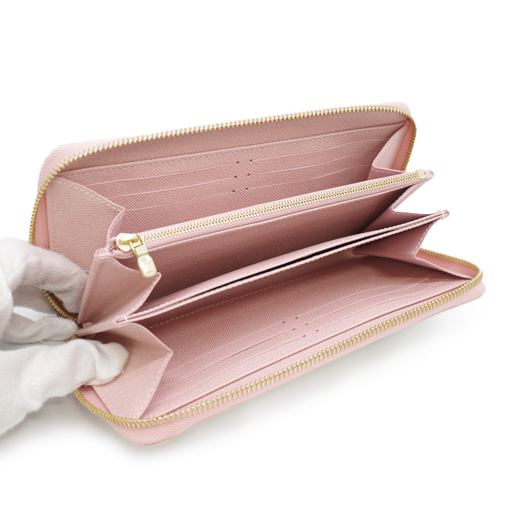 Louis Vuitton Zippy Wallet Damier Azur Rose Ballerine Long Wallet