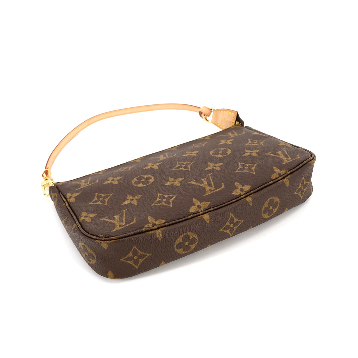 Louis Vuitton Monogram Pochette Accessoires Brown Gold Metal Fittings