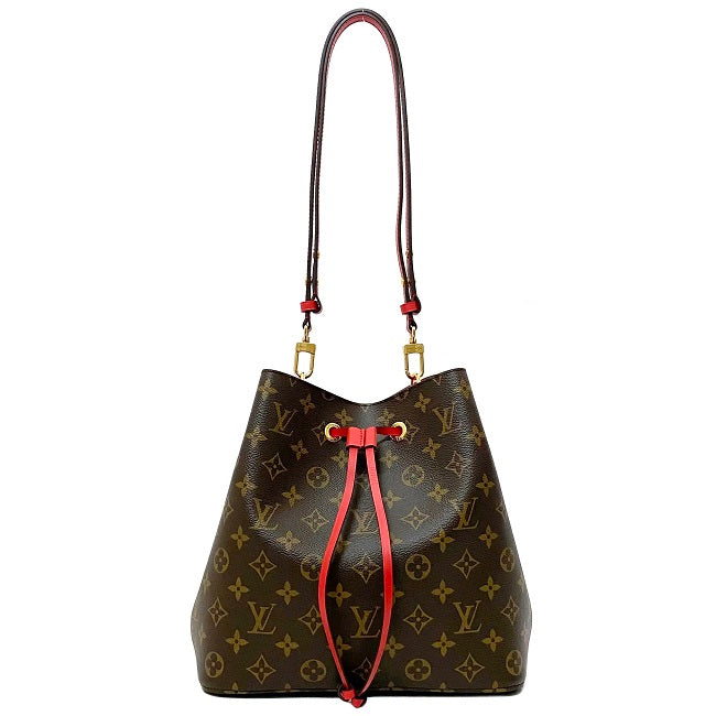 Louis Vuitton Shoulder Bag Neonoe Brown Red Coquelicot Monogram