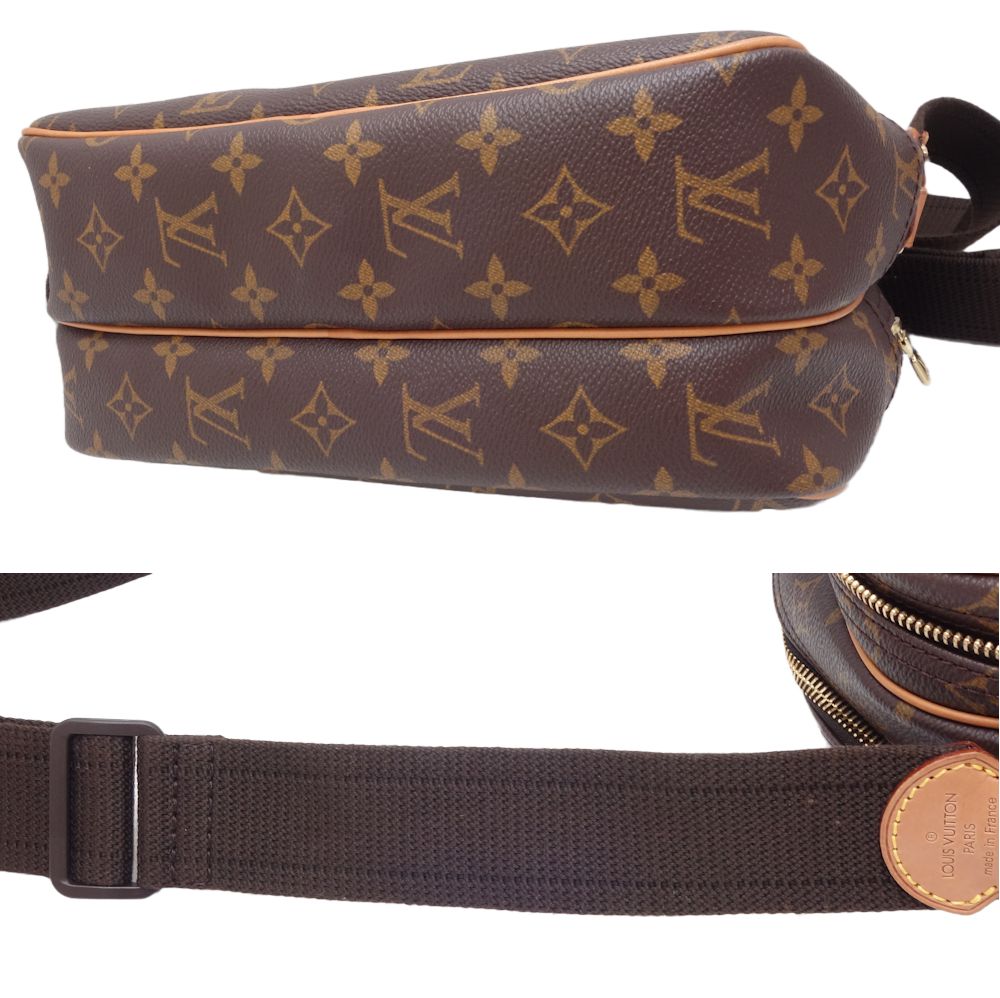 Louis Vuitton Monogram Reporter PM Shoulder Bag Brown