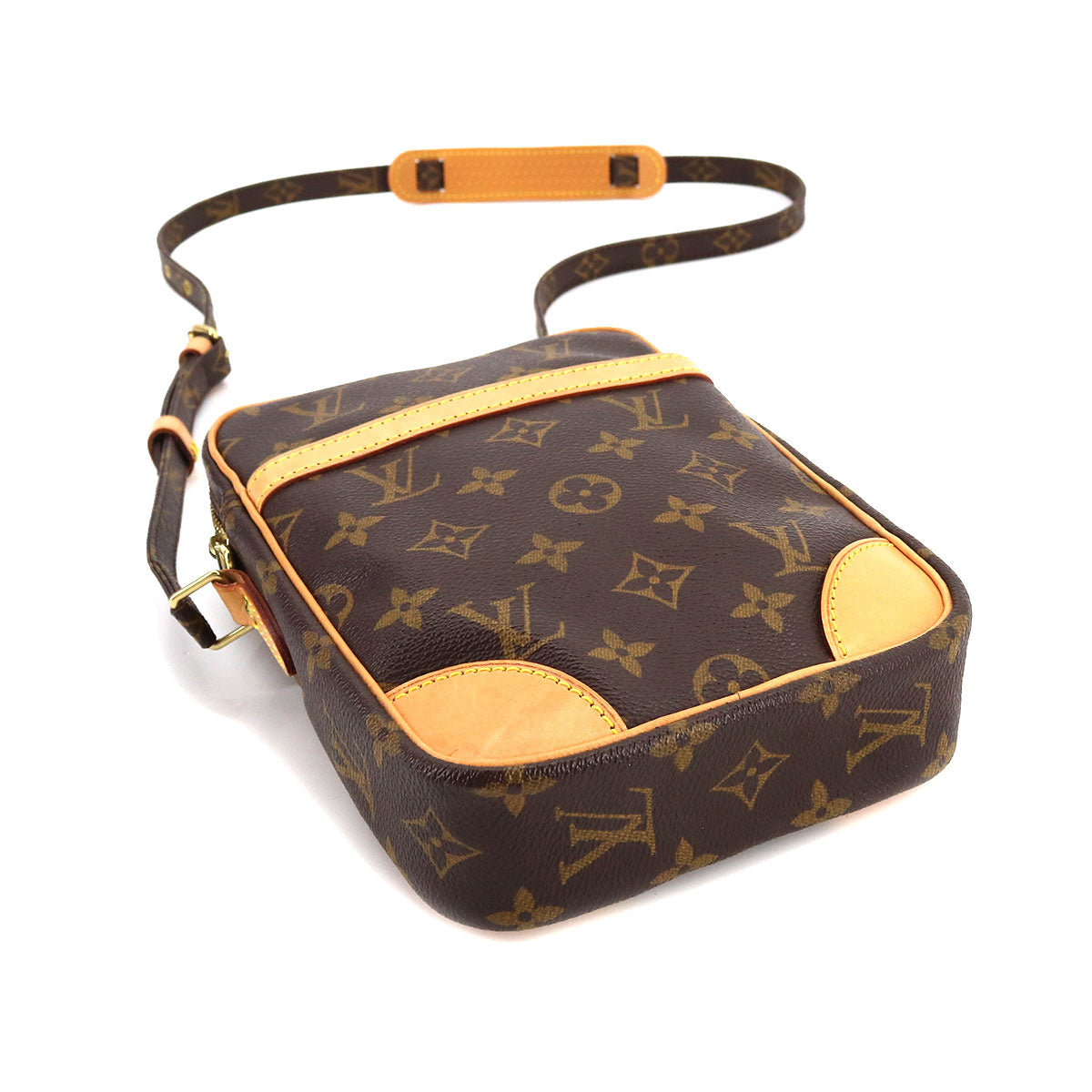 Louis Vuitton Monogram Danube Shoulder Bag Brown Gold Hardware