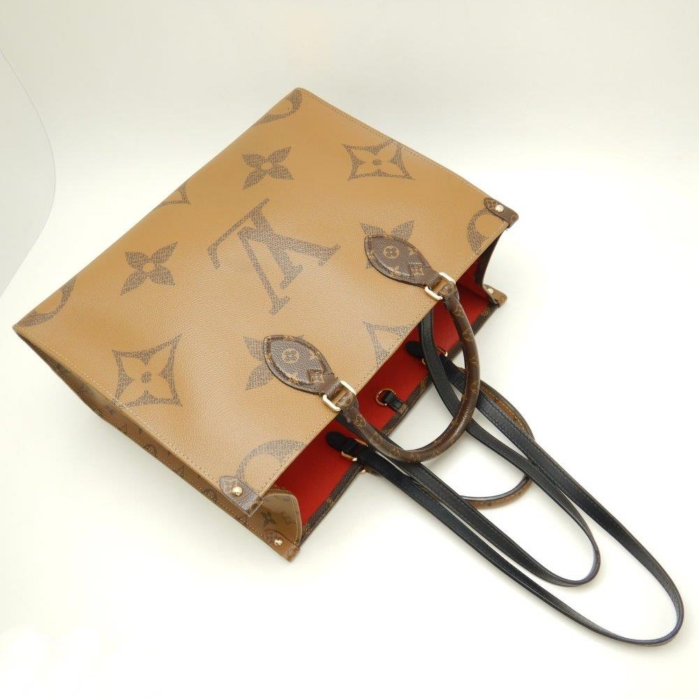 Louis Vuitton Monogram On The Go MM Giant Reverse Tote Bag Brown