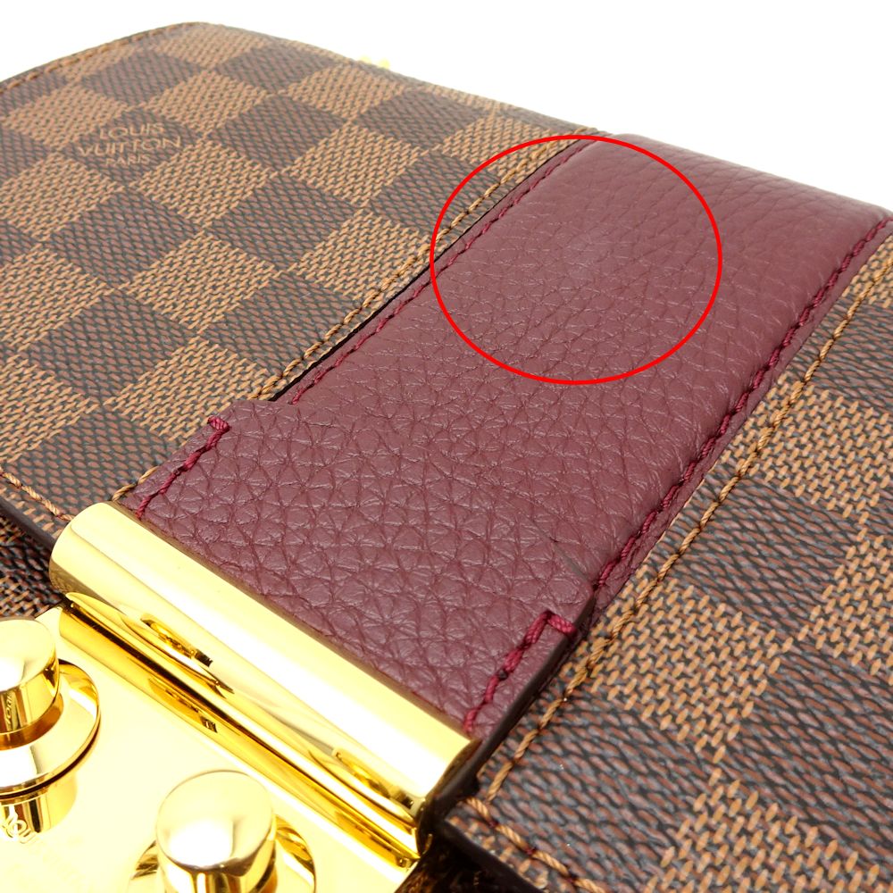 Louis Vuitton Damier Wight Bordeaux Chain Shoulder Bag