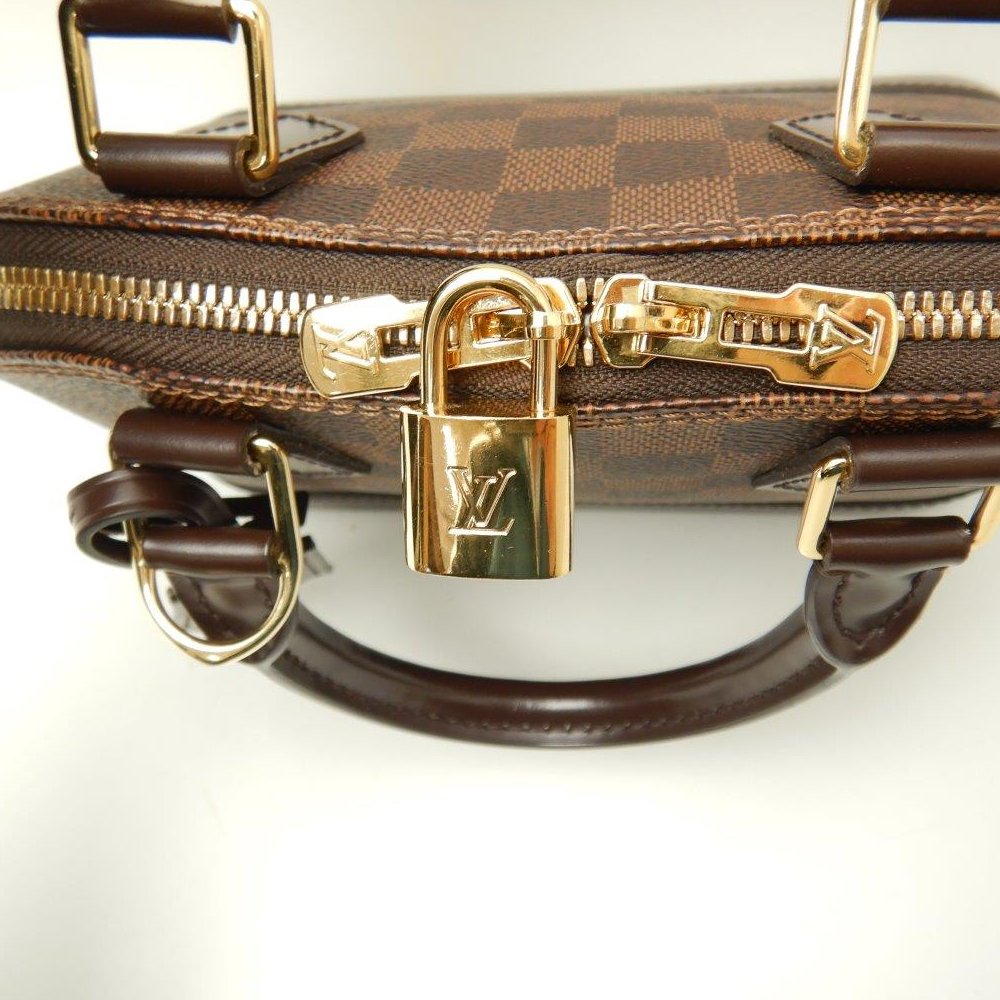 Louis Vuitton Damier Alma BB Ebene 2WAY Bag Brown