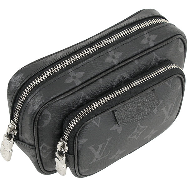 Louis Vuitton Body Bag Pochette Taigarama Monogram Leather Black