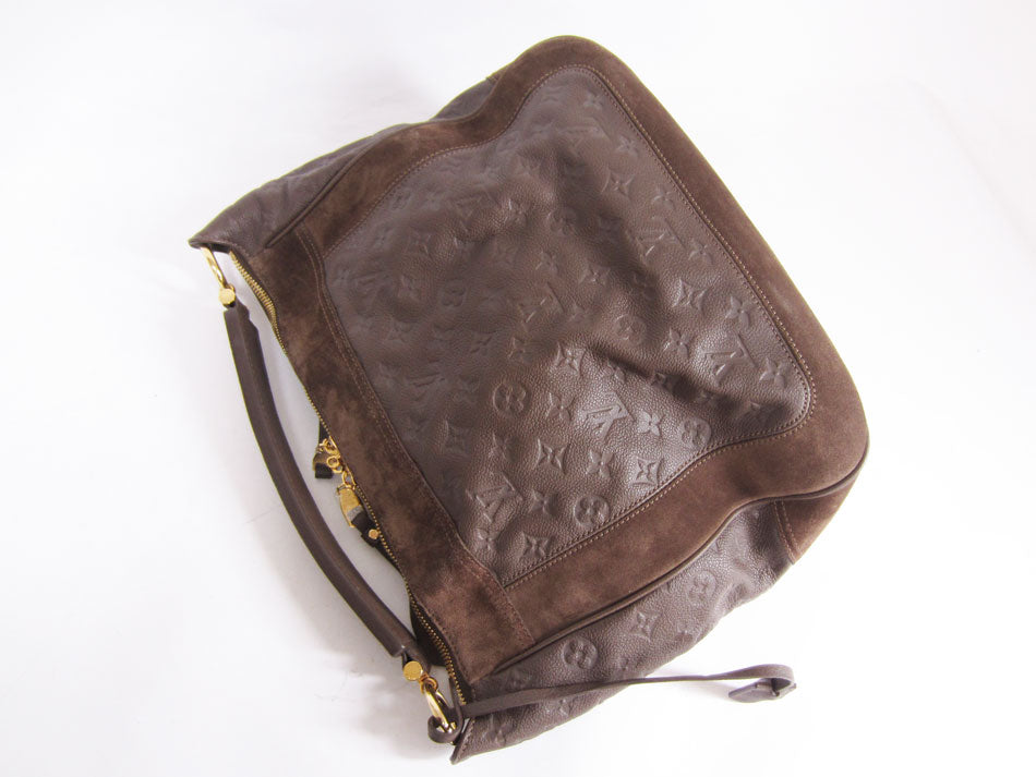Louis Vuitton Amplant Audacious MM Leather Suede Shoulder Bag