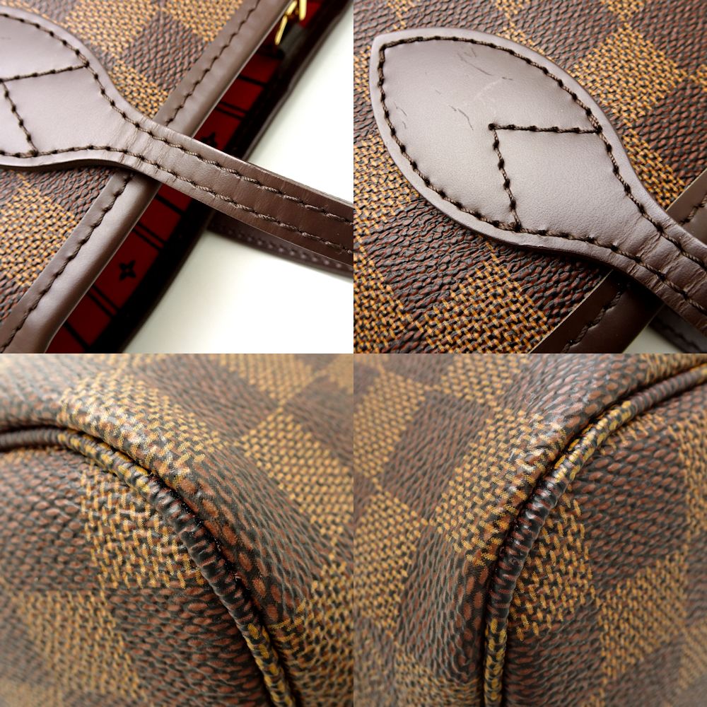Louis Vuitton Damier Neverfull PM Ebene Tote Bag Brown