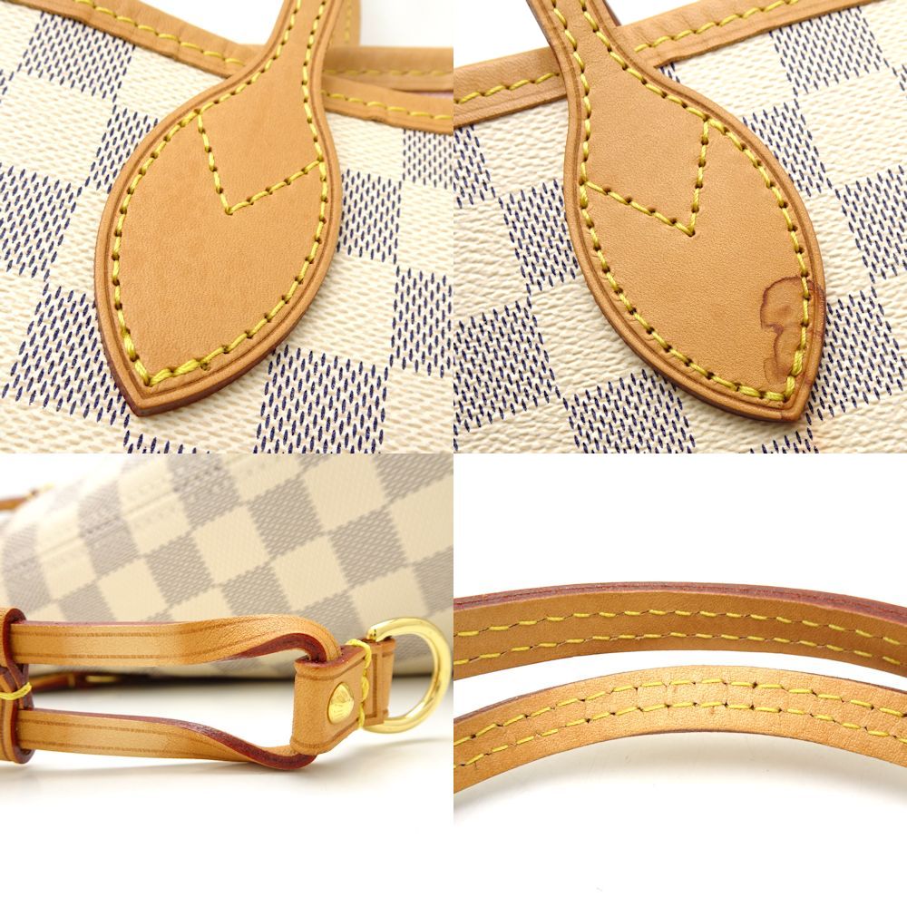 Louis Vuitton Damier Azur Neverfull MM Rose Ballerine Tote Bag