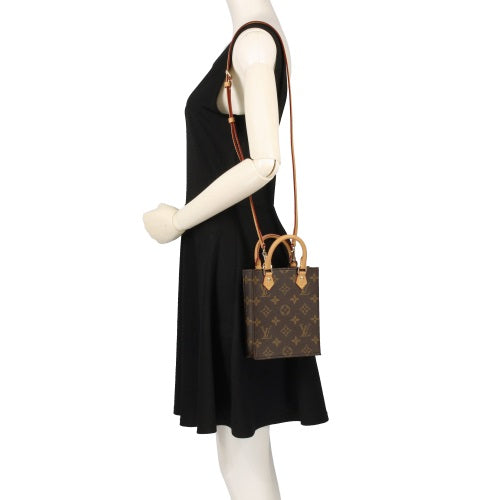 Louis Vuitton Shoulder Bag Monogram Petite Sac Plat Brown