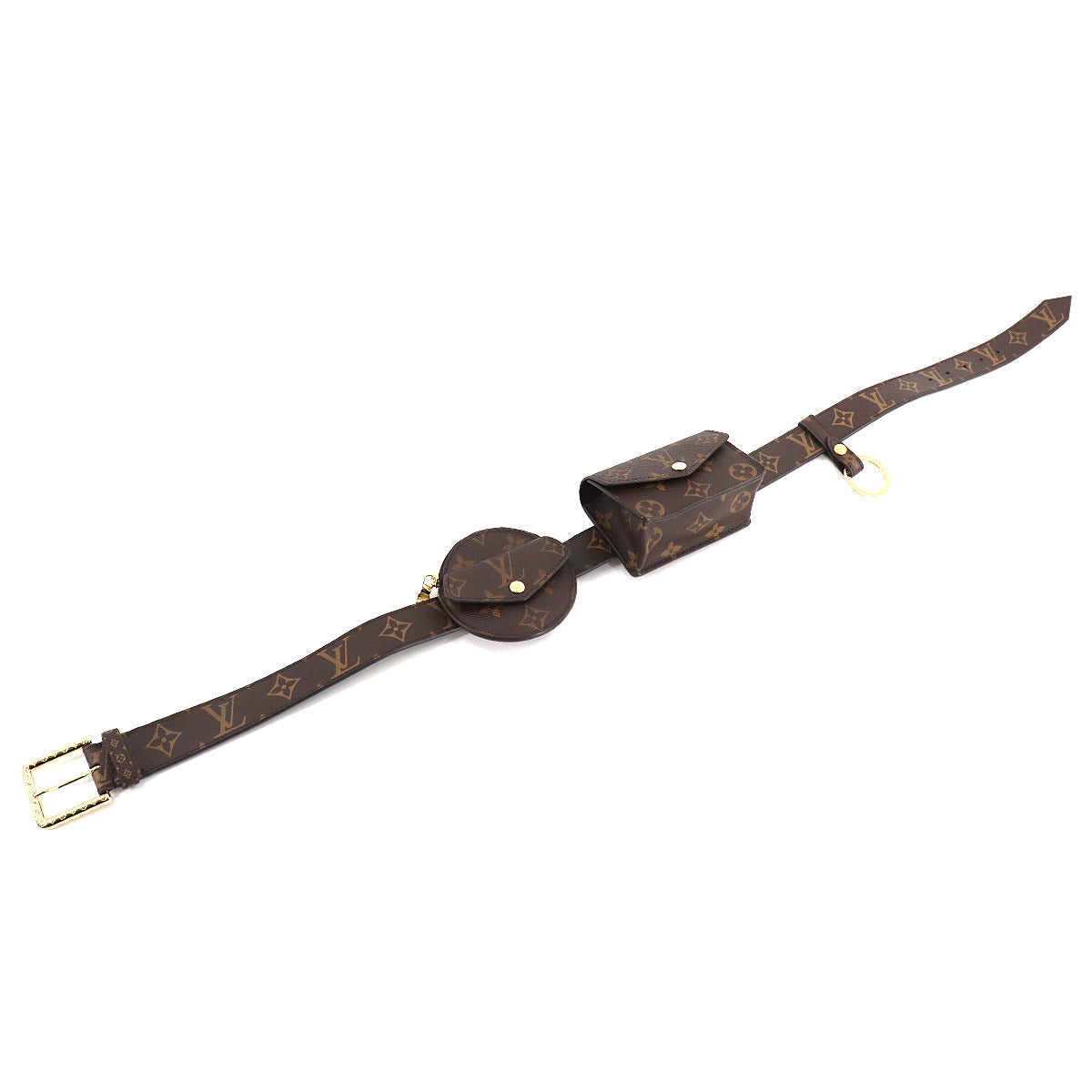 Louis Vuitton Monogram Sun Tulle Daily Multi Pocket Belt 80 Gold Hardware