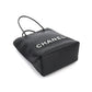 Chanel Essential Tote Bag Leather Black Silver Metal Fittings